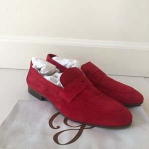 M. Gemi red suede loafers size 10